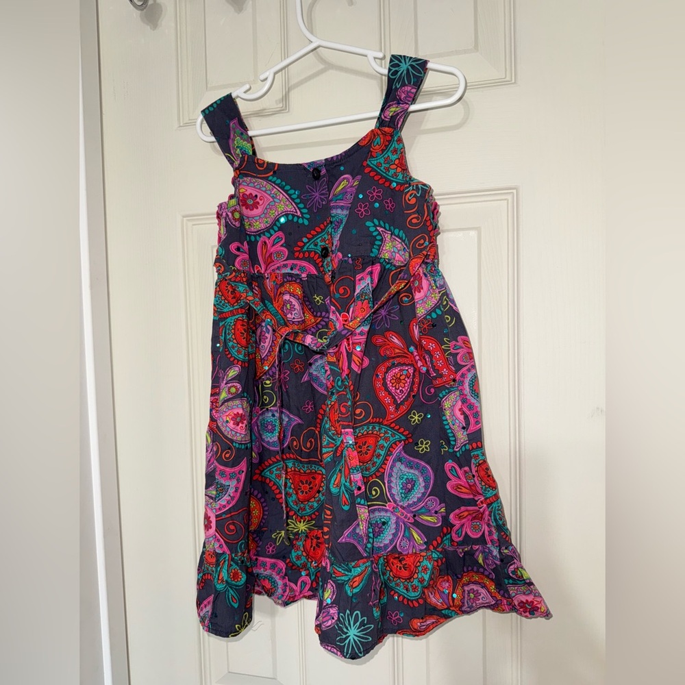 Vintage Y2K Jenny&Me Girls Size 5T Colorful Sparkley Paisley Kids Dress - Picture 4 of 7